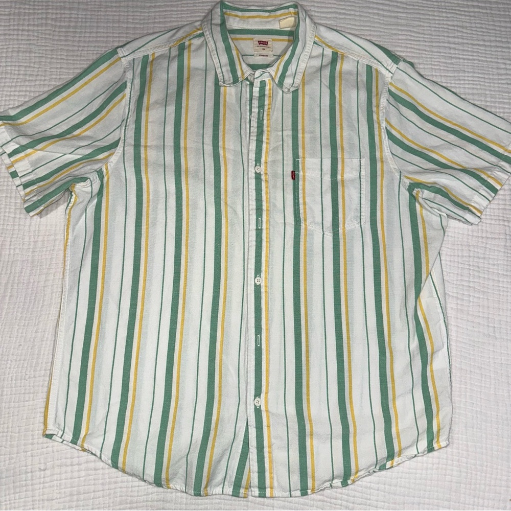 Levi's Casual Striped Shirt in Green‎ and Yellow